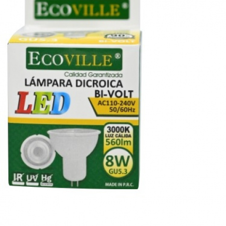 LAMPARA LED ECOVILLE DICROICA GU5 8W 3000K