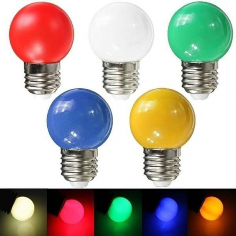 LAMPARA LED GOTA COLORES 1,5W E27  