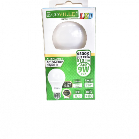 LAMPARA LED ECOVILLE  9W E27 6500K 