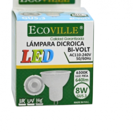 LAMPARA LED ECOVILLE DICROICA GU5 8W 6500K