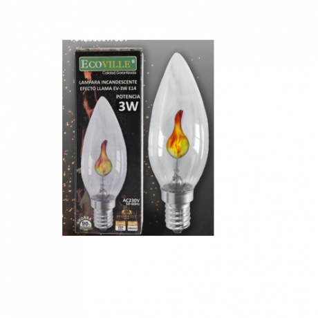 LAMPARA VELA ECOVILLE FLICKER 3W E14